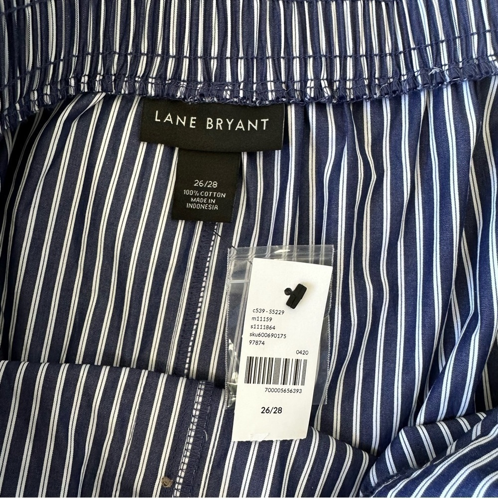 Lane Bryant Blue and White striped Skirt Size 26 28 NWT - Picture 4 of 6
